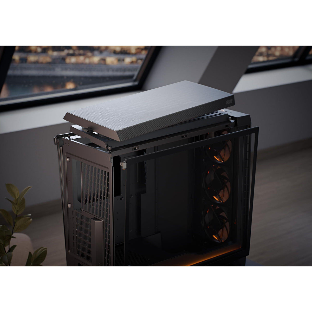 Fractal Design Meshify 3 XL Black RGB Tempered Glass Light Tint - High Airflow PC Gaming Case - Mesh Front Panel - Three ARGB Momentum 14 Gen 2 Fans Included - Spacious Interior - GPU up to 512mm