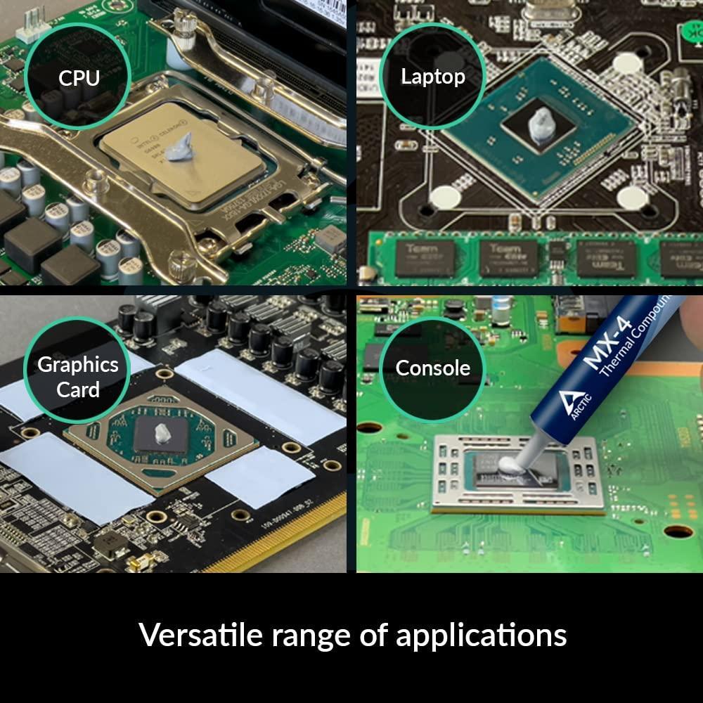 ARCTIC MX-4 (incl. Spatula, 4 g) - Premium Performance Thermal Paste for All Processors (CPU, GPU - PC), Very high Thermal Conductivity, Long Durability, Safe Application