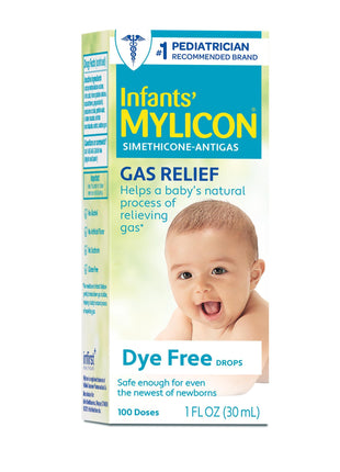 MYLICON Gas Relief Drops for Infants and Babies, Dye Free Formula, 1 Fl Oz. | Gentle simethicone drops relieve infant gas & discomfort · Safe for newborns · help baby to naturally relieve gas
