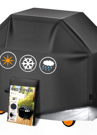 Grill Cover, 58 inch BBQ Gas Grill Cover for Outdoor Grill, Charbroil Grill Cover Barbecue Waterproof, Anti-UV for Weber Char-Broil Monument, Dyna-glo Nexgrill Spun Polyester