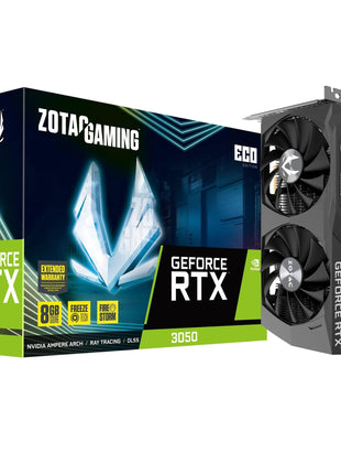 ZOTAC Gaming GeForce RTXTM 3050 ECO Edition 8GB GDDR6 128-bit 14 Gbps PCIE 4.0 Gaming Graphics Card, Active Fan Control, Freeze Fan Stop, ZT-A30500K-10M