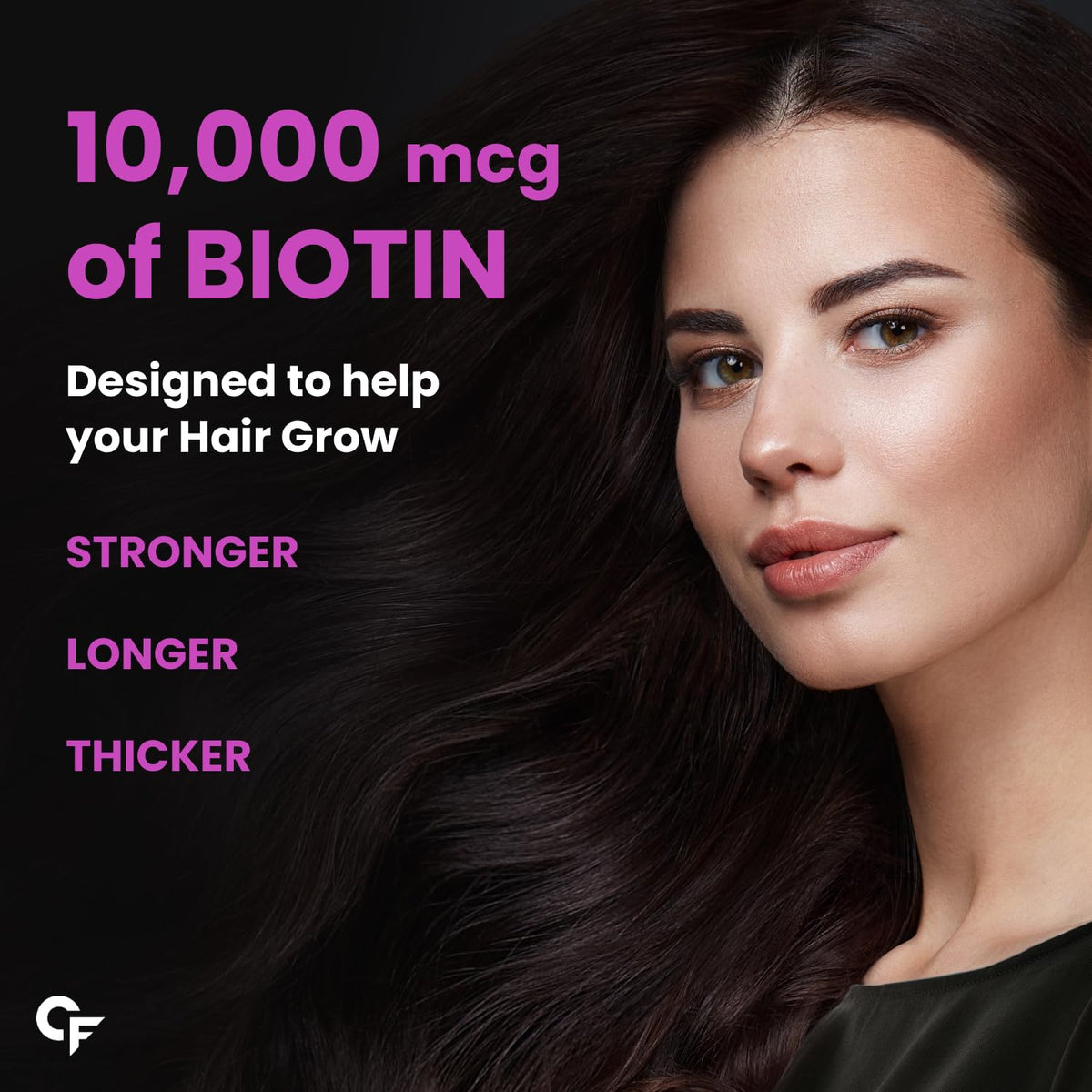 Carbamide Forte Biotin 10000mcg for Hair Growth, Skin & Nails - 120 Veg Tablets