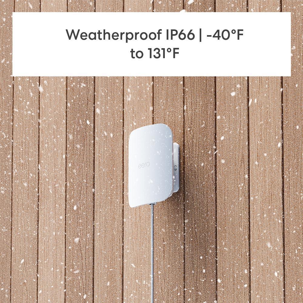 Amazon eero Outdoor 7 dual-band mesh wifi router (newest model), Weatherproof rating of IP66, Coverage up to 15,000 sq. ft. outdoors, 1-pack, Includes 30W PoE+ adapter