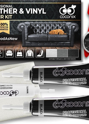 COCONIX Leather Care PRO Professional Black Leather & Vinyl Repair Kit