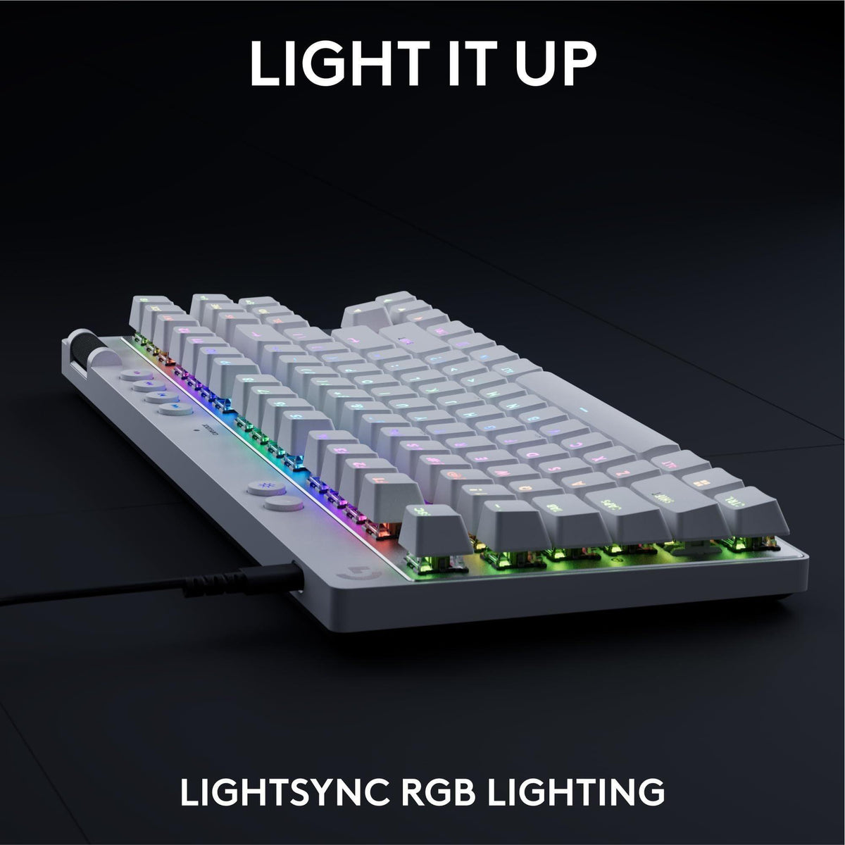 Logitech G PRO X TKL Rapid Tenkeyless Wired Gaming Keyboard with Magnetic Analog Switches, RGB - White, PC Gaming Keyboards, Pro