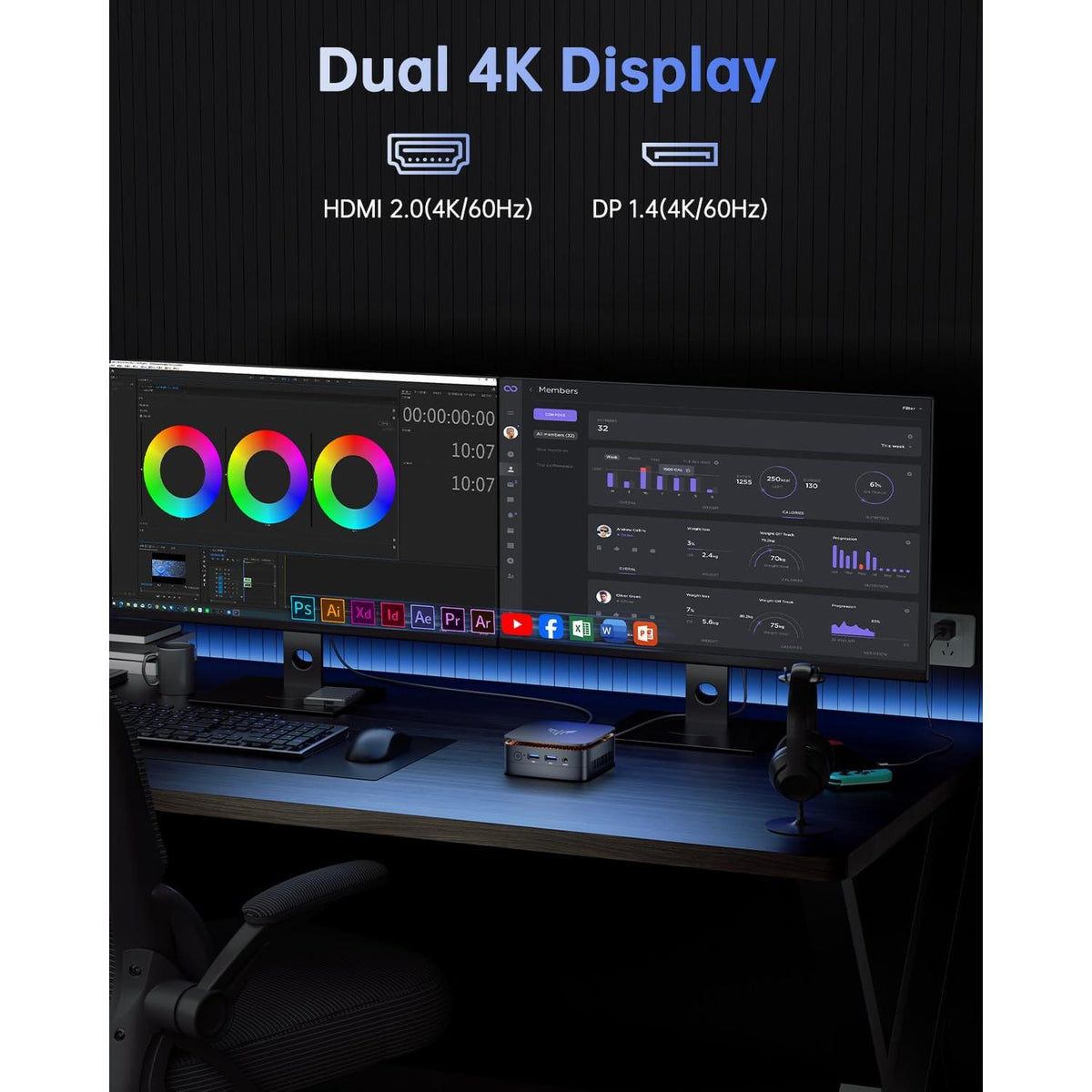 KAMRUI Mini PC, Essenx E1 Desktop Computer N150(up to 3.6GHz) Mini Computers 16GB RAM 256GB SSD Micro PC, Mini Tower Desktop PC Support 4K HDMI, Dual WiFi, BT4.2 for Business Home Office