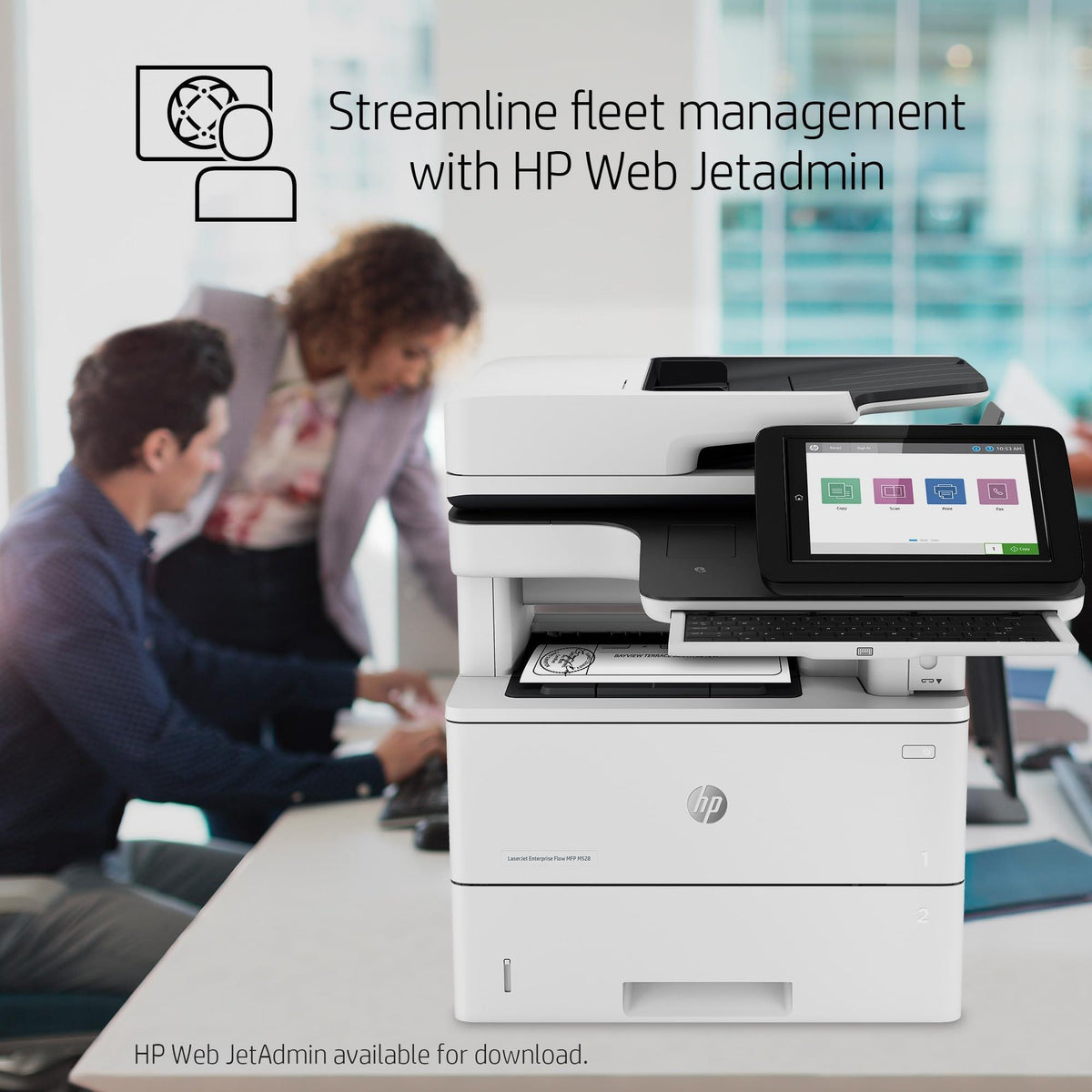 HP LaserJet Enterprise MFP M528c Monochrome All-in-One Printer with built-in Ethernet & 2-sided printing (1PV66A)