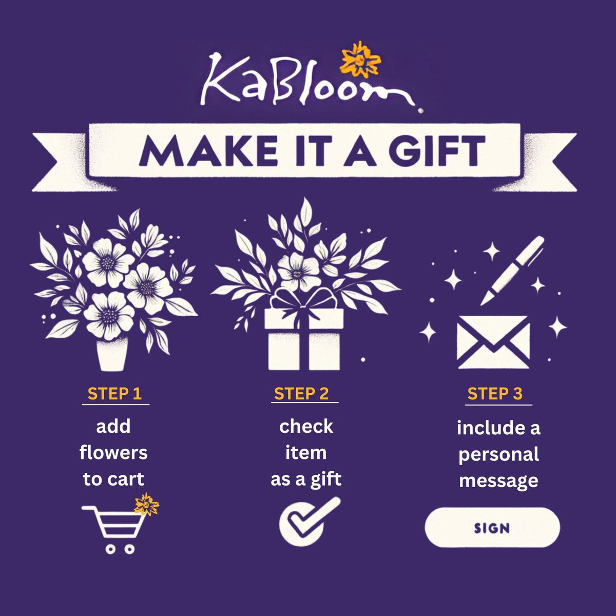 KaBloom PRIME NEXT DAY DELIVERY - Summer Collection - Bouquet of 10 Purple Orchid .Gift for Birthday, Anniversary, Get Well, Thank You, Valentine, Mother’s Day Fresh Flowers