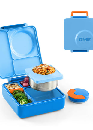 Omie OmieBox Kids Insulated Leakproof Bento Lunch Box with Food Jar (Blue Sky)