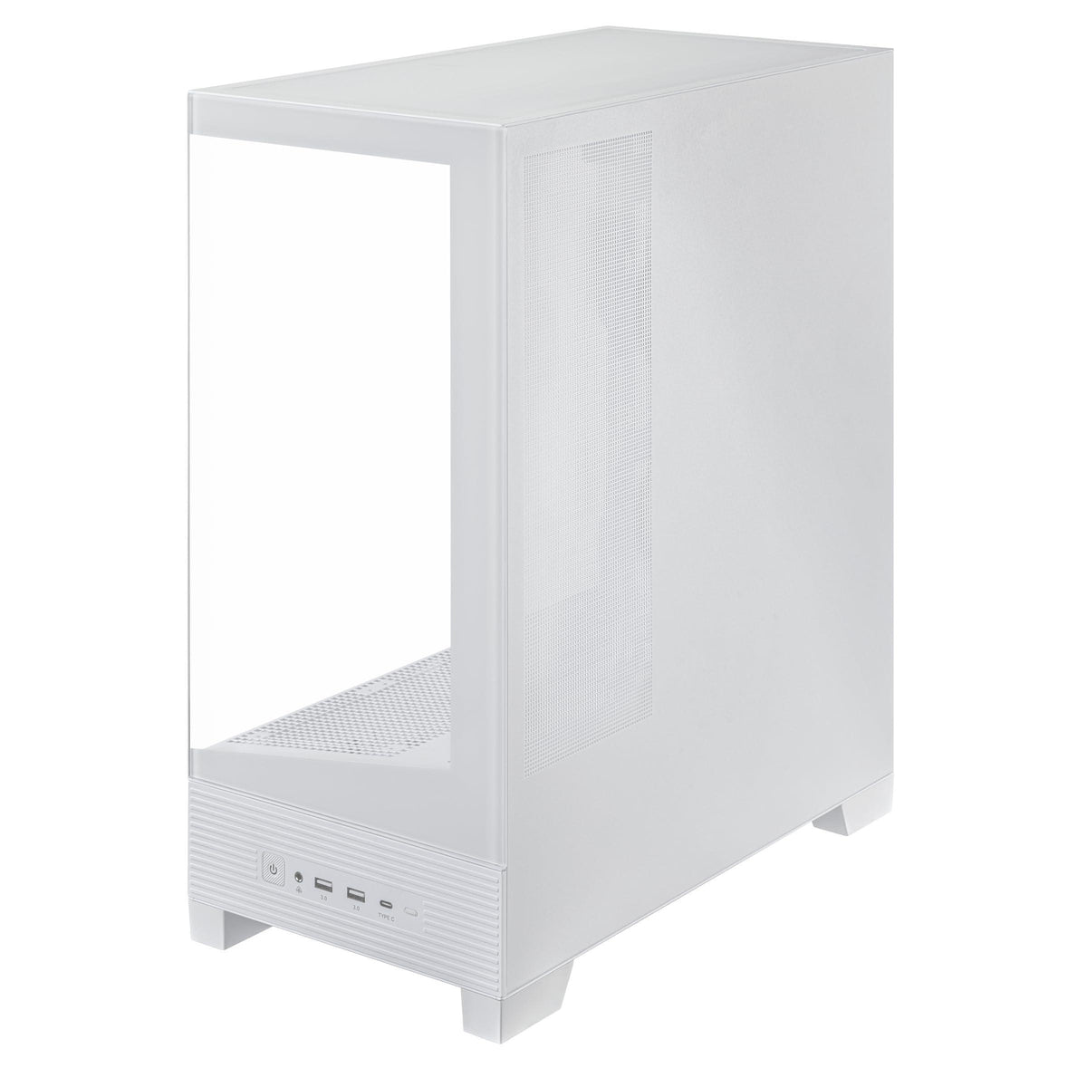 ASUS A31 White ATX Mid-Tower Gaming Case, Dual-Sided Tempered Glass, Frameless Design, BTF Hidden Connectors, 360 AIO Support, 8° Angled Base, ARGB Ready, Optimized Airflow, Seamless Cable Management