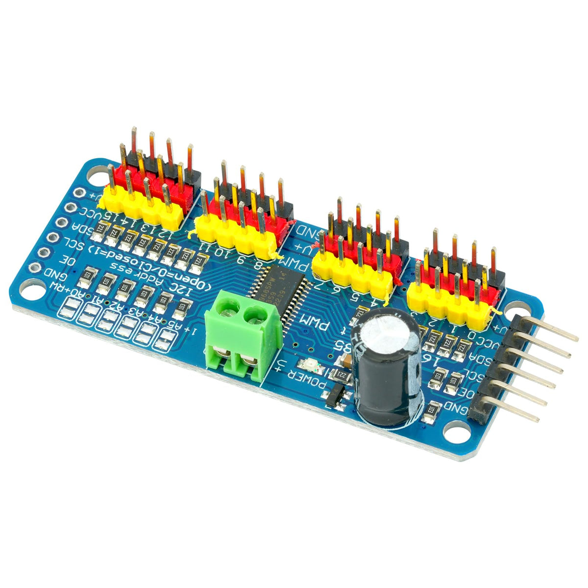 MTDELE 2Pcs PCA9685 16 Channel 12-bit PWM Servo Motor Controller IIC Interface Module Compatible with for Raspberry Pi Arduno Robotics DIY