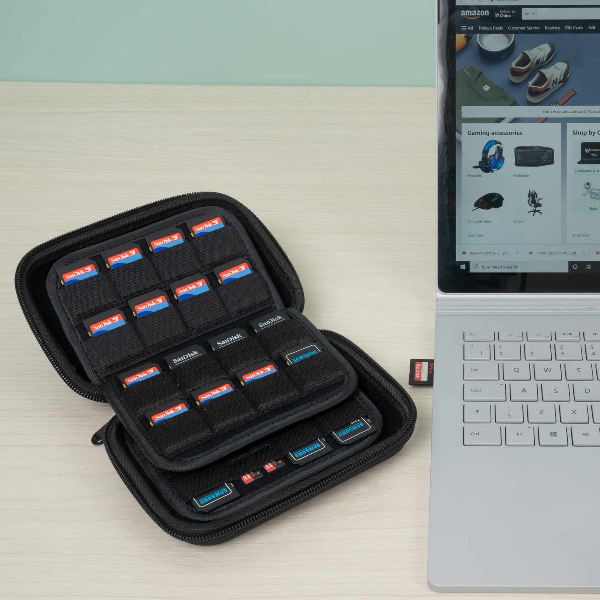 ButterFox Large Capacity 63 Slots Storage Case Holder for SD Memory Cards, Switch Game Cartridges, PS Vita Game and Micro SD Cards
