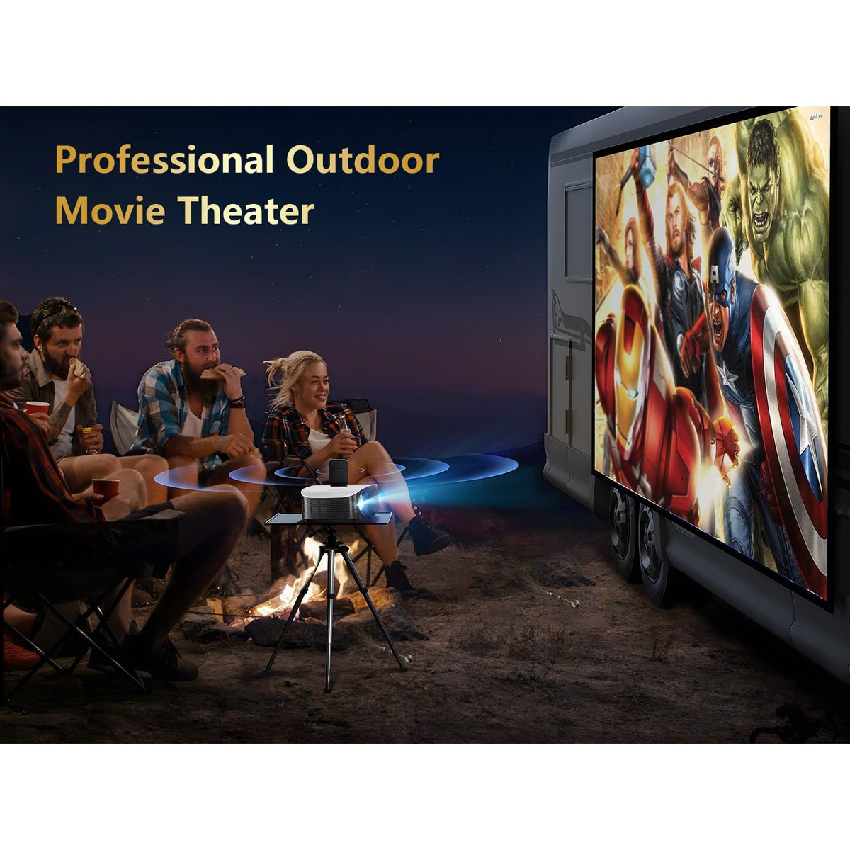 GooDee Smart 4K Projector with 5G WIFI and Bluetooth, Netflix/Amazn Prime Video Certified, Dolby Audio, Outdoor Projector, 400" Zoom Home Theater Projector Compatible with TV Stick,iOS,Android