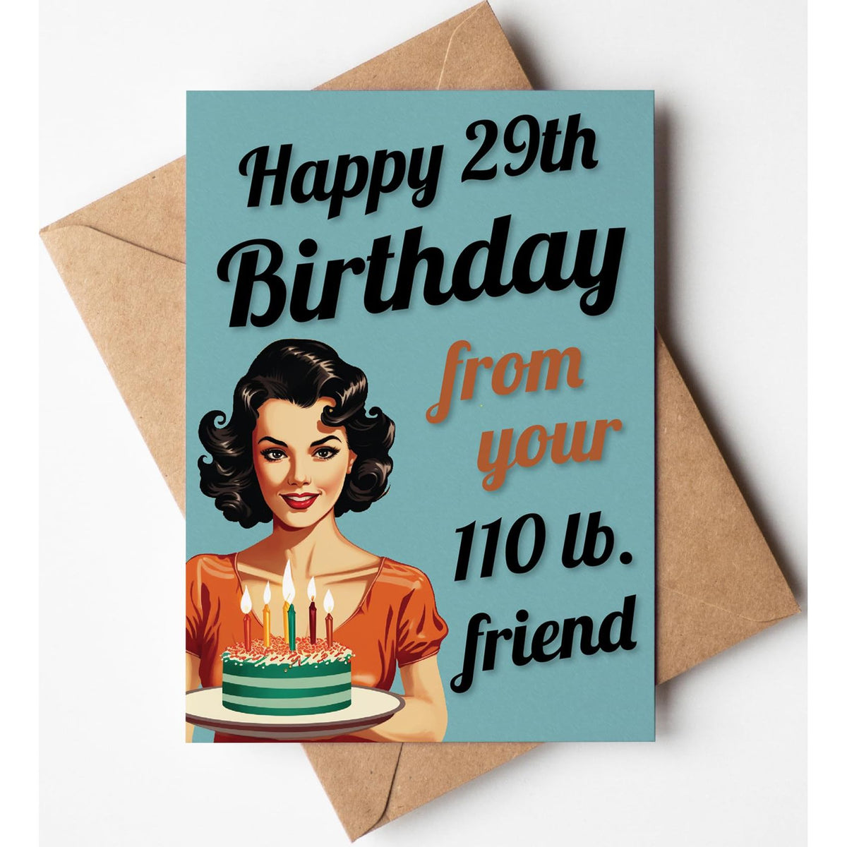 Katie Doodle - Funny Birthday Cards for Women, Friend (Handmade in USA) - Great for 30th, 40th, 50th, 60th, 70th, 75th, 80th, 90th Birthday Gifts for Women Her Friends - Includes 1 Card & 1 Envelope