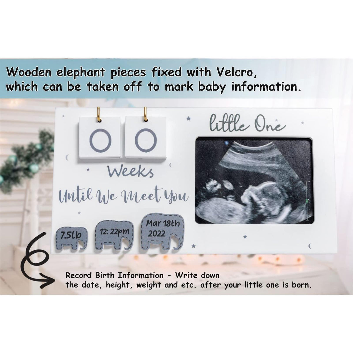 Sonogram Picture Frame, Ultrasound Photo Frame with Baby Countdown Weeks, Expecting Parents to be Pregnancy Gift Congratulations Pregnancy Must Have Grandparent Baby Announcement First Time Mom to Be