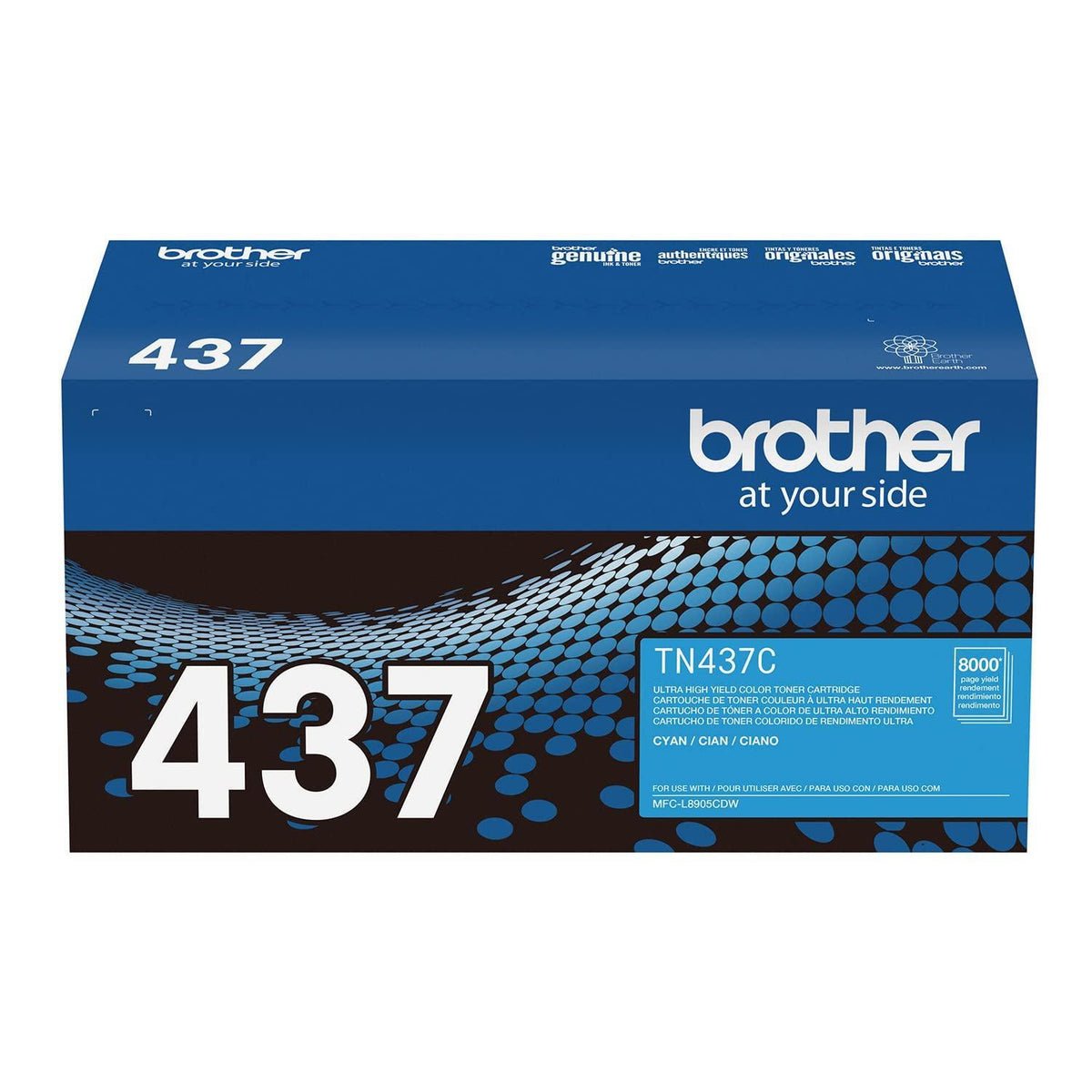Brother Genuine TN437C Ultra High Yield Cyan Toner Cartridge, XL
