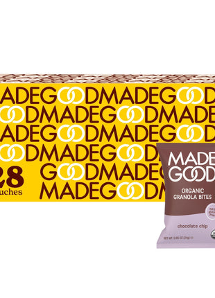 MadeGood Chocolate Chip Granola Bites, 28 Count, Organic and Delicious Snacks