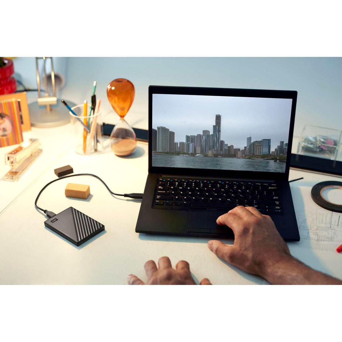 WD 1TB My Passport, Portable External Hard Drive, Black, backup software with defense against ransomware, and password protection, USB 3.1/USB 3.0 compatible - WDBYVG0010BBK-WESN