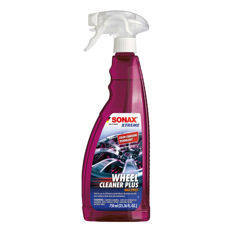 SONAX Wheel Cleaner Plus 230400 | Non-Acid, Color-Changing Rim Cleaner for Brake Dust, Grime, and Dirt Removal | Safe for All Wheels and Finishes | Powerful Deep Cleaning Formula | 750ml (25oz)