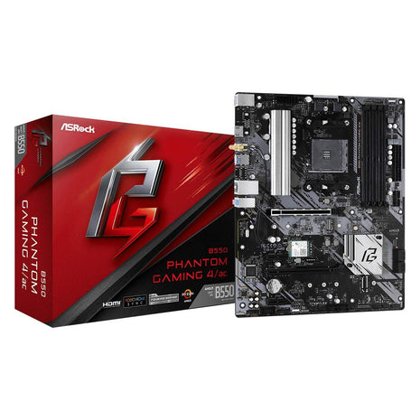 ASRock B550 Phantom Gaming 4 AC Supports 3rd Gen AMD AM4 RyzenTM / Future AMD RyzenTM Processors Motherboard