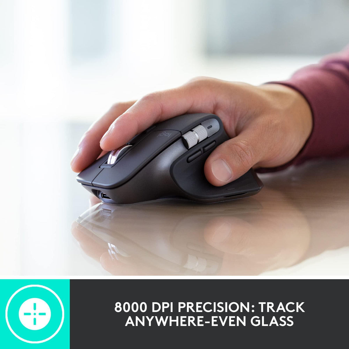 Logitech MX Master 3S for Business, Wireless Mouse with Quiet Clicks, 8K DPI, Secured Logi Bolt USB Receiver, Bluetooth, USB-C Charging, MagSpeed Scrolling, Windows/Mac/Chrome/Linux - Graphite