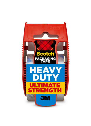 Scotch Heavy Duty Shipping Packing Tape, Clear, Shipping and Packaging Supplies, 1.88 in. x 27.7 yd., 1 Tape Roll with Dispenser