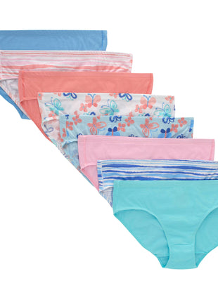 Hanes Girls' And Toddler Organic Underwear, Brief & Hipster, 8-pack, Pure Comfort Organic 100% Cotton Panties