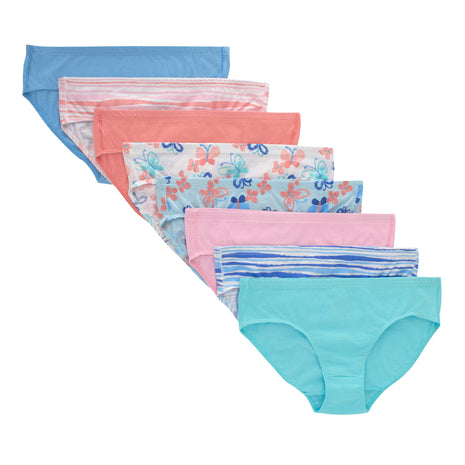 Hanes Girls' And Toddler Organic Underwear, Brief & Hipster, 8-pack, Pure Comfort Organic 100% Cotton Panties