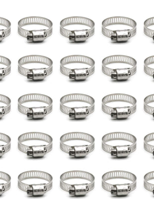 ZIPCCI Hose Clamp, 1 Inch Stainless Steel Worm Gear fuel line hose clamps, 19-29mm (25pack)