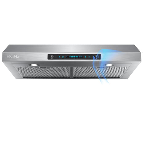30 Inch Under Ducted Cabinet Range Hood with 1200 CFM, 3 Speed Gesture Sensing Kitchen Exhaust Hood & Touch Control Panel, Stainless Steel Stove Vent Hood with 2 LED Lights