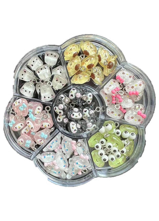 AJP 35PCS Mini Pendant Colorful Cartoon Resin Charms for Jewelry Making DIY Ornament - Cute Kitty Shape for Craft Bracelet Necklace Earrings