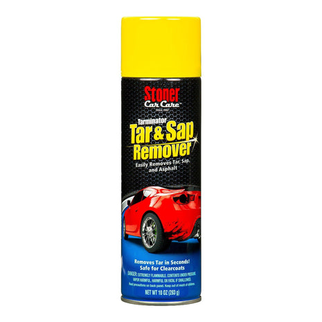 Stoner Car Care 91154 Tarminator Tar, Sap, and Asphalt Remover – Fast Acting Tar and Sap Remover for Cars – Clear Coat Safe Auto Cleaner for Paint, Chrome and Wheels – 10 oz