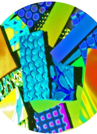 Assorted Dichroic Glass Cleared Back - 4 oz. COE 96