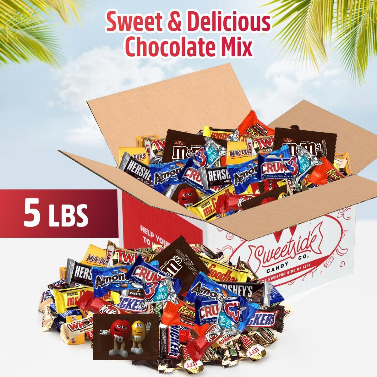 5 Lb Assorted Bulk Chocolate Candy Mix - Fun Size, Holiday, Office Assortment