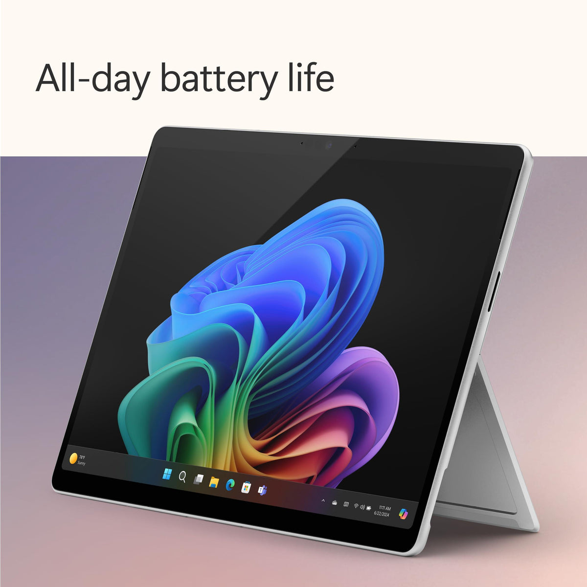 Microsoft Surface Pro 2-in-1 Laptop/Tablet (2024), Windows 11 Copilot+ PC, 13" Touchscreen OLED Display, Snapdragon X Elite (12 Core), 16GB RAM, 512GB Storage, 5G Connectivity, Platinum