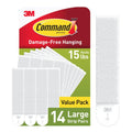 Command 15 lb Large Picture Hanging Strips 14 Pairs (28 Command Strips), Damage-Free Hanging Picture Hangers, No Tools Wall Hanger for Home Decor, White Adhesive