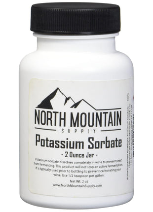 North Mountain Supply Potassium Sorbate Stabilizer, 2oz Jar | Food and USP Pharmaceutical Grade, Home Brewing, Stabilize Wine, Food Preservation, Cooking, Safe, Effective,