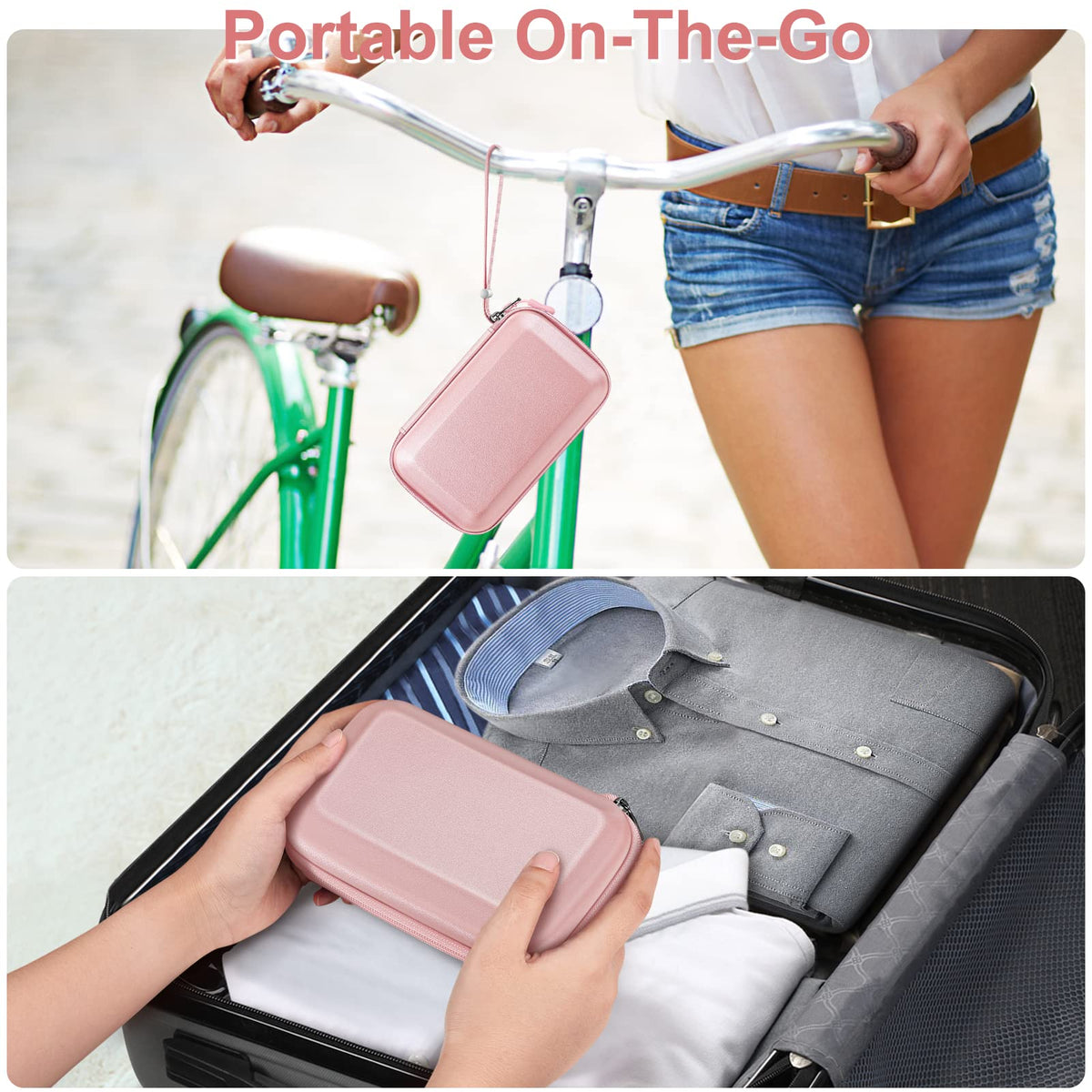 Fintie Carrying Case for Nintendo New 2DS XL LL/New 3DS / 2DS / 3DS XL LL, Protective Hard Shell Portable Travel Cover Pouch with Game Card Slots & Inner Pocket, Rose Gold