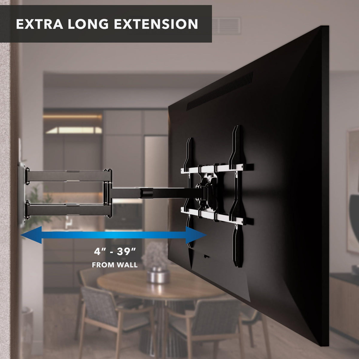 Mount-It! Full Motion TV Wall Mount with 39 Inch Long Extension Arms - 275 Lbs Capacity Heavy Duty Dual Arm TV Mount | Large 800 x 600mm VESA Holds 65 to 110 Inch TVs | Fits 16 and 24 Inch Studs