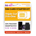 SpeedTalk Mobile GPS Tracker SIM Card Starter Kit | 3 in 1 Universal Simcard: Standard, Micro, Nano for Kids Senior Pet Car Fitness Activity 5G 4G LTE Tracking Devices | No Contract