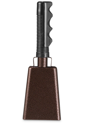 9 inch Metal Cowbell with Handle - (1 Pack) Cow Bells Loud Cheering Noise Makers for Sporting Events, Football Games, School Spirit, Rallies & Celebrations - Copper Steel Percussion Music Instrument