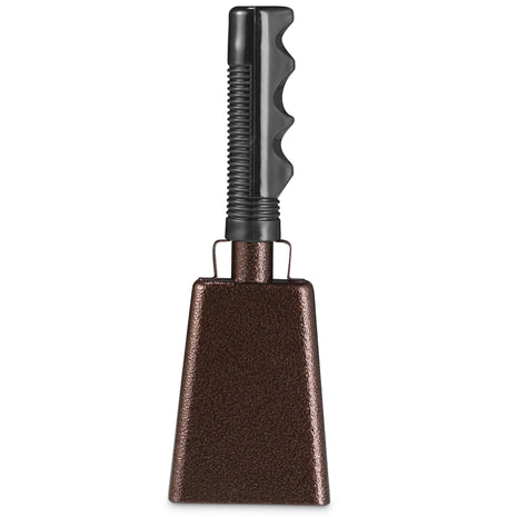 9 inch Metal Cowbell with Handle - (1 Pack) Cow Bells Loud Cheering Noise Makers for Sporting Events, Football Games, School Spirit, Rallies & Celebrations - Copper Steel Percussion Music Instrument