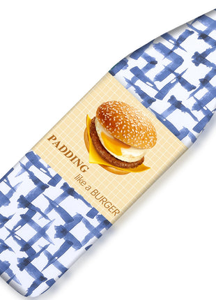 Ironing Board Cover and pad - 15 x 54 Thick Padding 4 Layers with 2" Elastic, Stain Resistant & Durable Scorch, 2 Buckles for Easy Installation in Laundry Room, Blue Brushstrokes (NO Board)