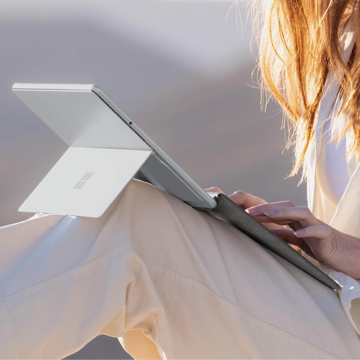 Microsoft Surface Pro Keyboard for Surface Pro Copilot+ (11th Edition), Pro 9 and 8 with Pen Storage, Alcantara Material, Dune