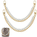 Purse Extender Chain,2 Pcs Bag Extender Chain,Pearl Bag Charms for Handbags,Metal Purse Strap Extender Replacement for Handbags Crossbody Shoulder Bag,Bag Accessories Charms(12.2