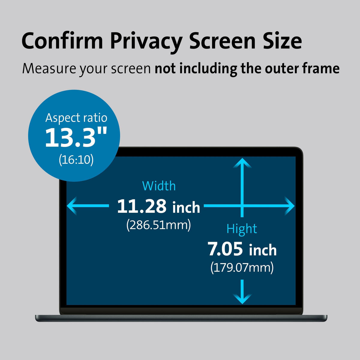 Kensington MagPro™ Magnetic Laptop Privacy Screen 13.3 inch, Removable 16:10 Laptop Privacy Filter, Anti-Glare, Blue Ray Reduction, Compatible with HP/Dell/Acer/Asus/Samsung/Lenovo (K55253WW)