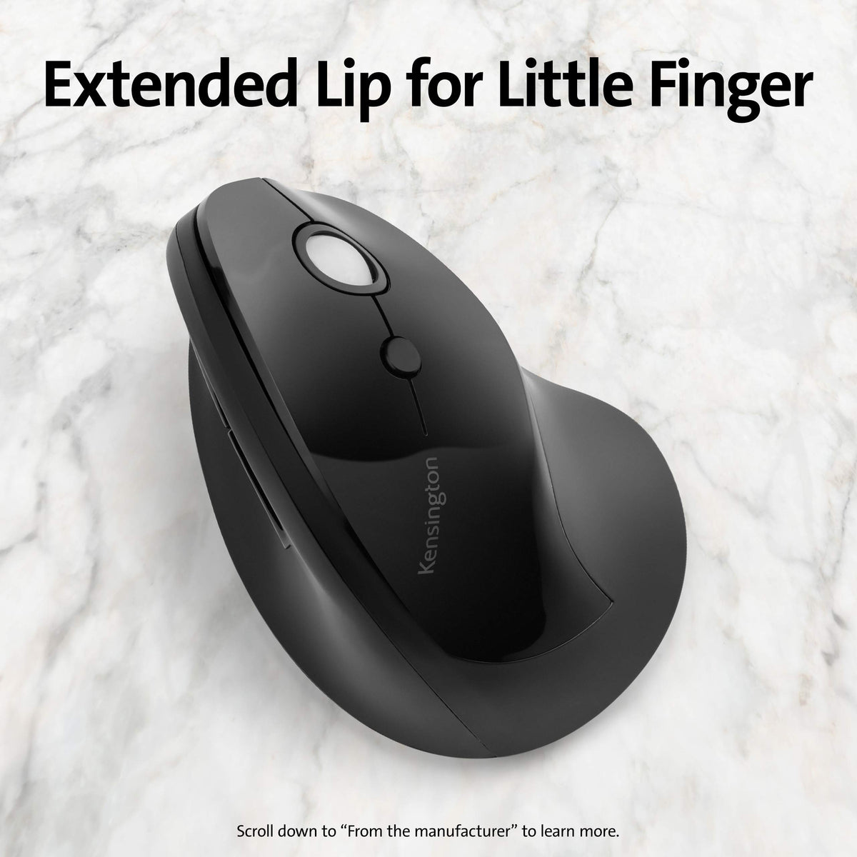 Kensington Pro Fit Ergo Vertical Wireless Mouse- Black (K75501WW), 2.8"x3"x4.4"