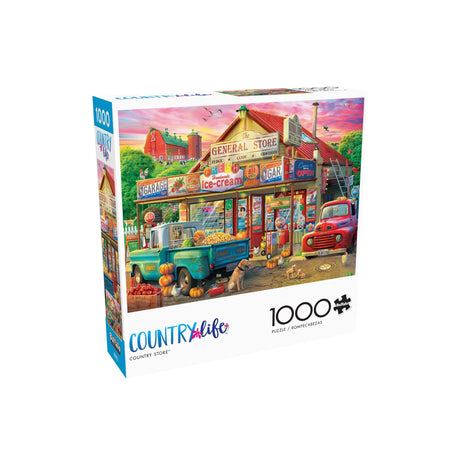 Buffalo Games - Country Store - 1000 Piece Jigsaw Puzzle for Adults | Made in USA, Recycled Board, Finished Size 26.75 x 19.75 in, Includes Poster, Giftable, Frameable Art
