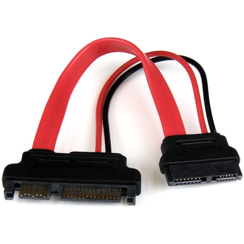 6in Slimline SATA to SATA Adapter with Power - F/M