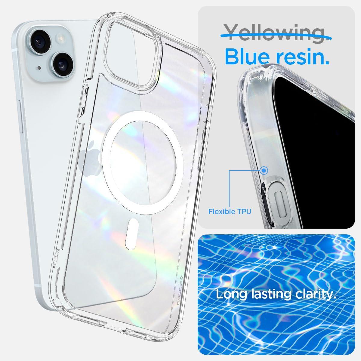 Spigen for iPhone 15 Case, Ultra Hybrid MagFit [Anti-Yellowing] [Compatible with Magsafe] - Clear